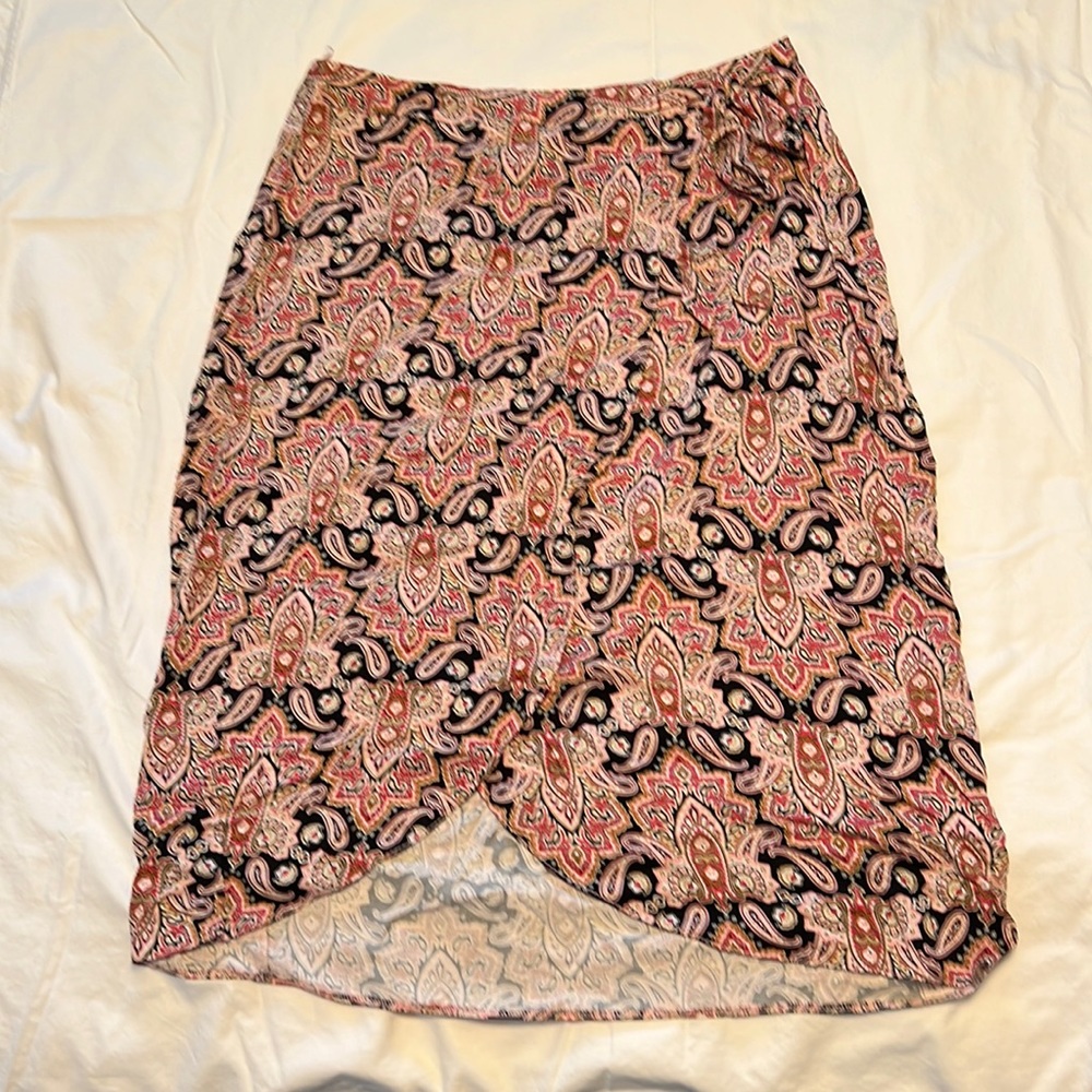 Maurices Wrap Pink & Black Skirt